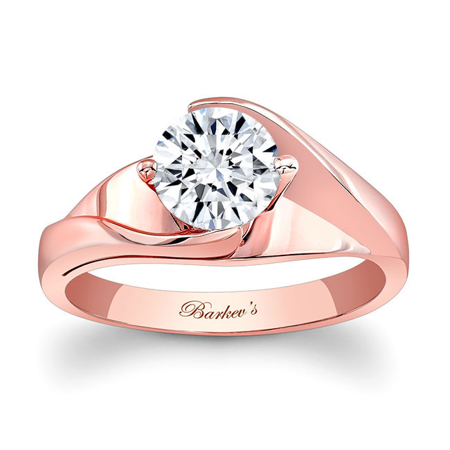 Half Channel Solitaire Engagement Ring