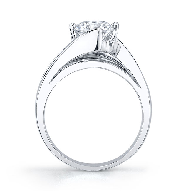 Half Channel Solitaire Engagement Ring Image 2