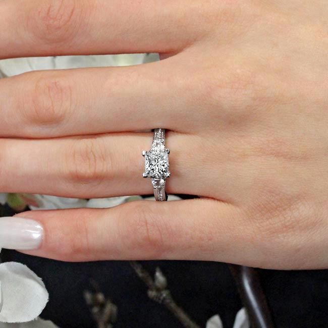 Princess Cut Three Stone Ring Image 3