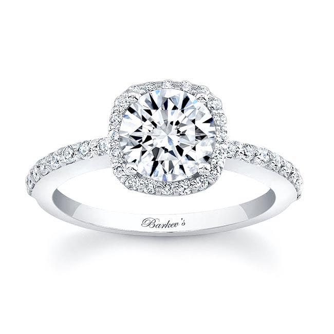 1 Carat Round Diamond Halo Engagement Ring