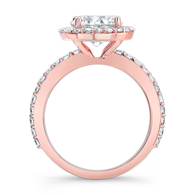 Rose Gold 2 Carat Halo Engagement Ring Image 2