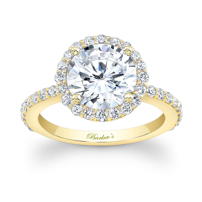 Yellow Gold 2 Carat Halo Engagement Ring