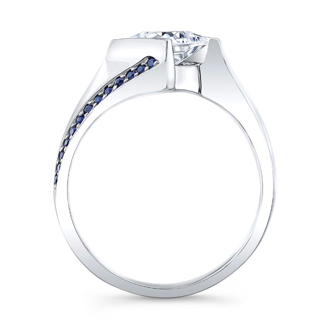 Princess Cut Square Sapphire Ring Image 2