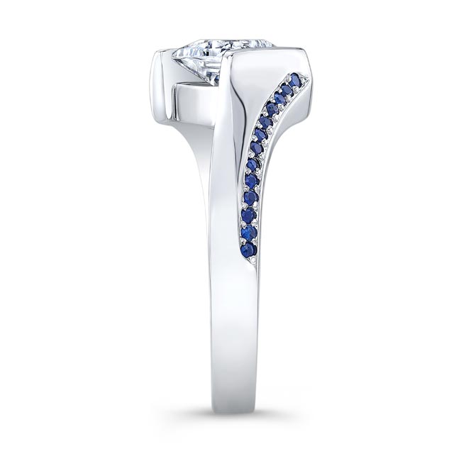 Princess Cut Square Sapphire Ring Image 3