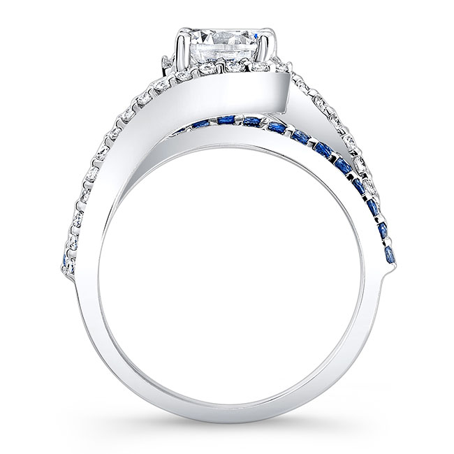 1 Carat Diamond And Blue Sapphire Ring Image 2