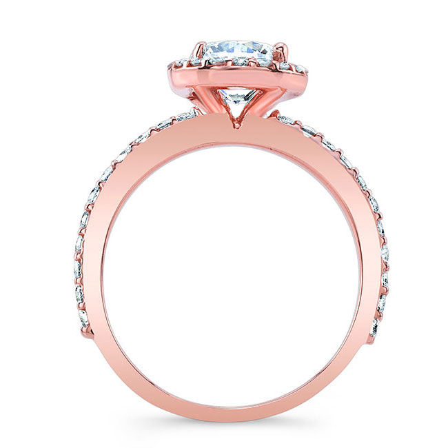 Rose Gold Diamond Halo Ring Image 2