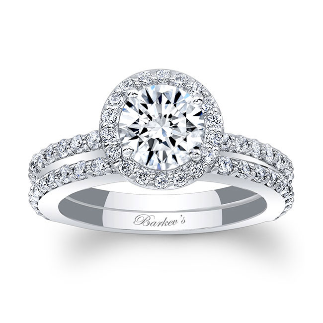 Halo Wedding Ring Set