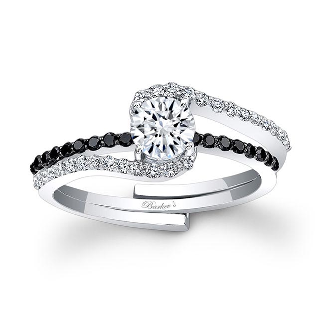 Half Carat Black Diamond Accent Bridal Set