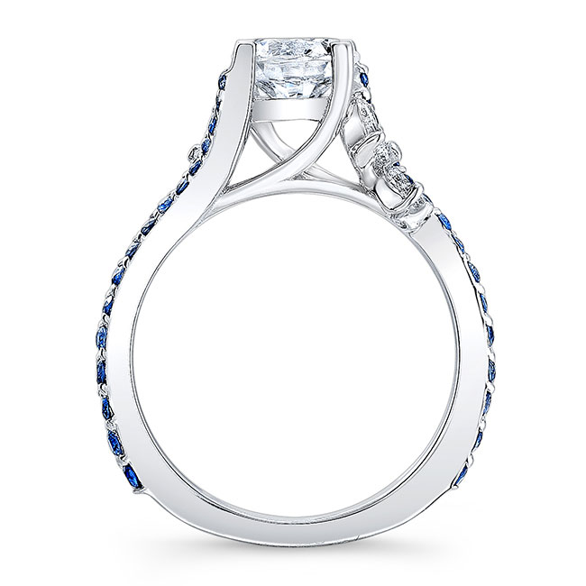 1 Carat Round Diamond Sapphire Accent Ring Image 2