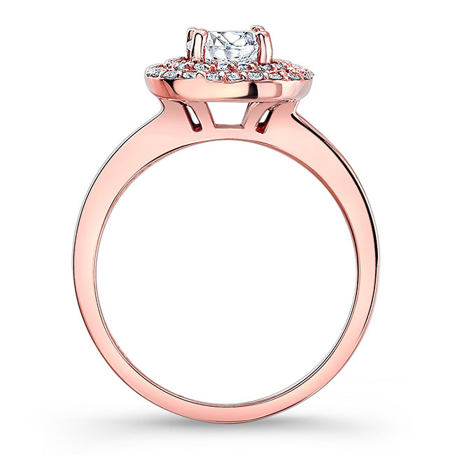 Rose Gold Double Halo Moissanite Engagement Ring Image 2