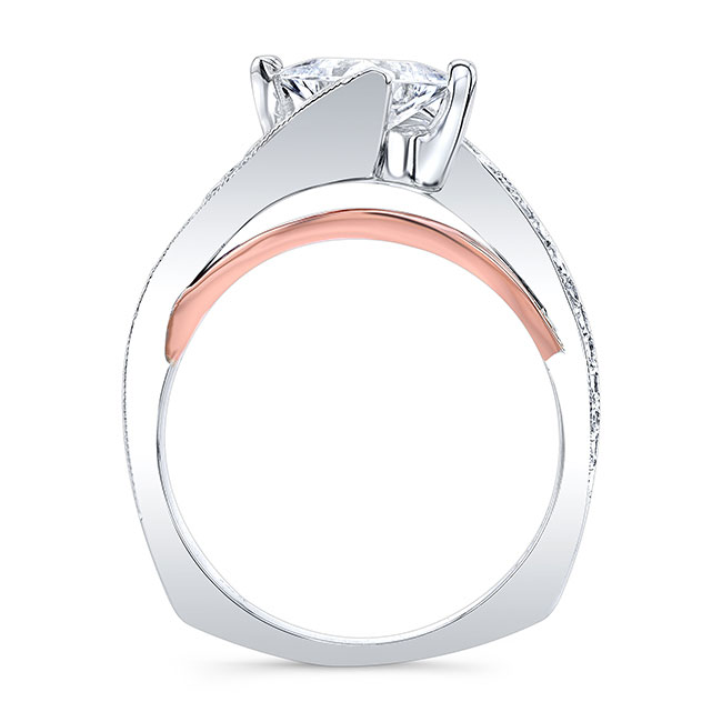 White Rose Gold 1 Carat Princess Cut Diamond Engagement Ring Image 2