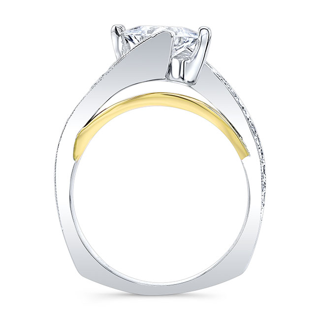 White Yellow Gold 1 Carat Princess Cut Diamond Engagement Ring Image 2