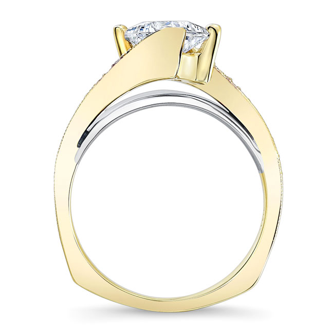 Yellow Gold 1 Carat Princess Cut Diamond Engagement Ring Image 2