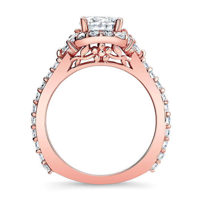 Rose Gold Marquise Halo Lab Grown Diamond Ring Image 2