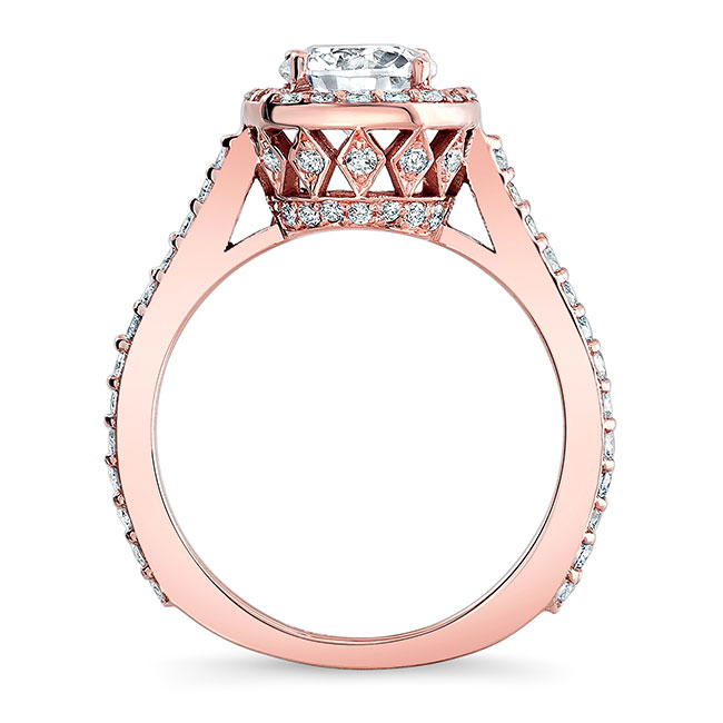 Rose Gold Halo Ring Setting Image 2