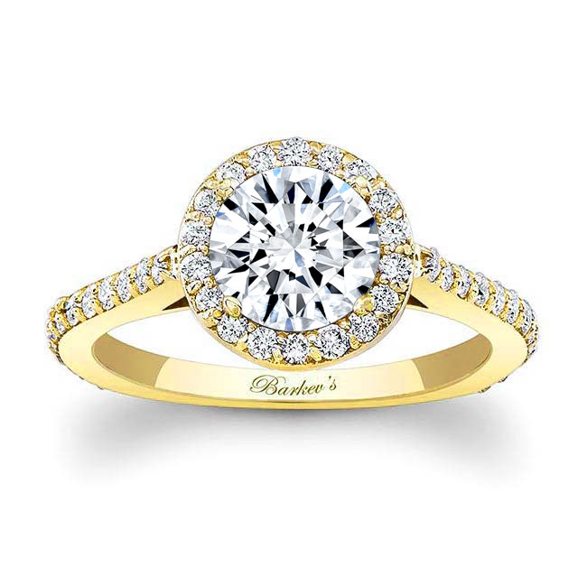 Yellow Gold Halo Ring Setting