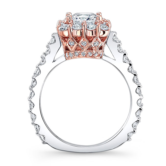 White Rose Gold Princess Ring Image 2