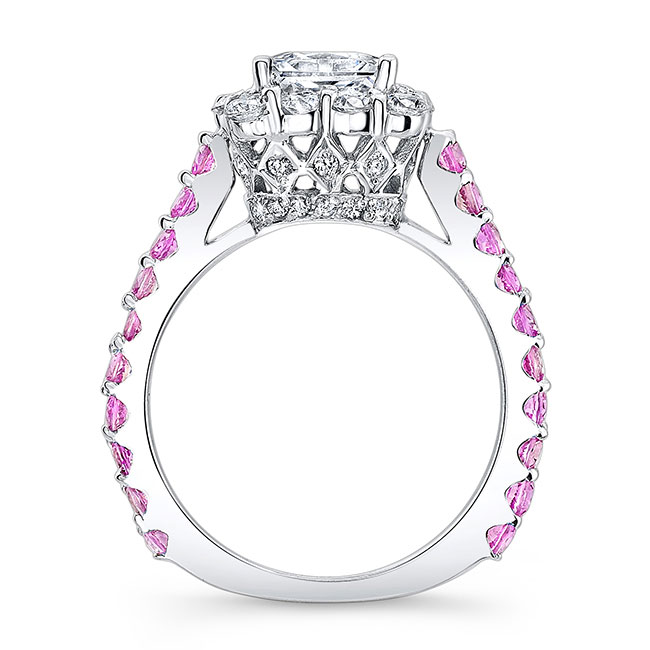 Pink Sapphire Accent Princess Ring Image 2