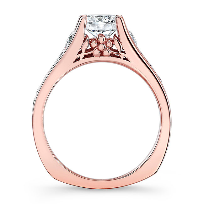 Rose Gold Cathedral Diamond Ring Image 2