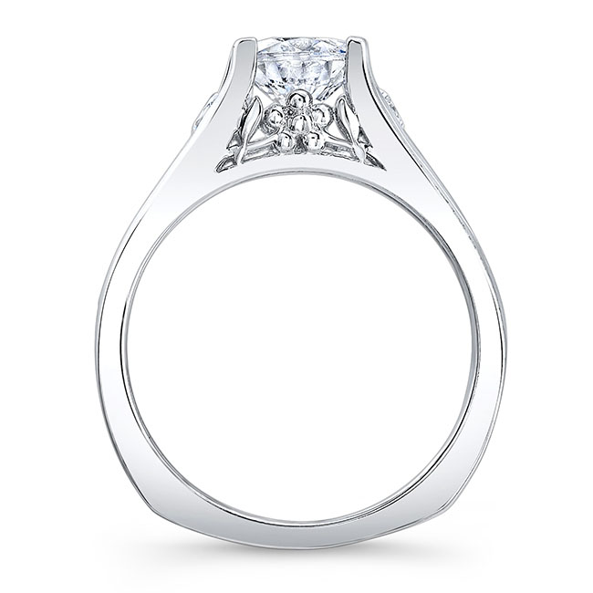 White Gold Cathedral Moissanite Ring Image 2