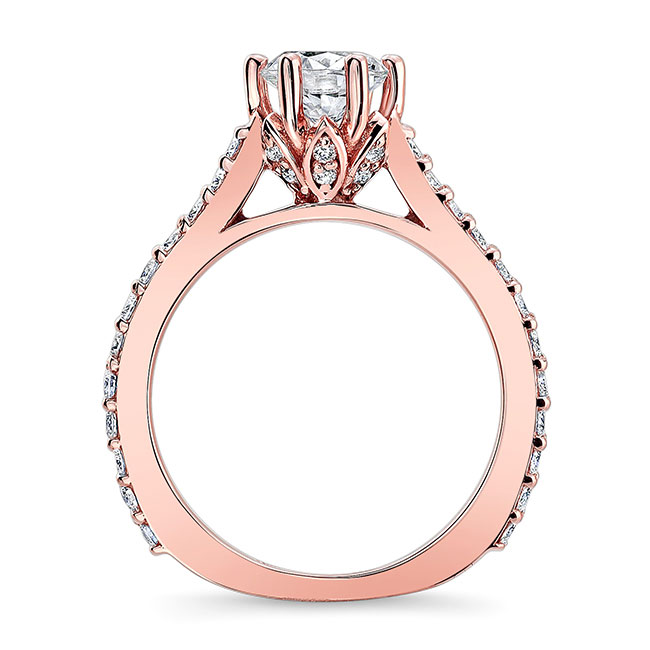 Rose Gold Flower Diamond Ring Image 2