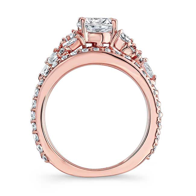 Rose Gold Vintage Lab Grown Diamond Marquise Bridal Set Image 2