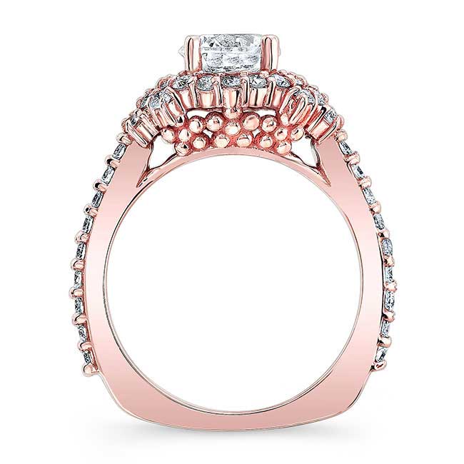 Rose Gold Moissanite Cluster Ring Image 2