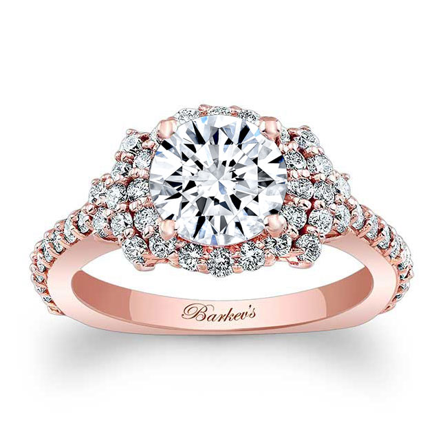 Rose Gold Moissanite Cluster Ring