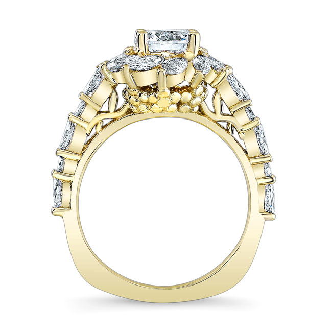 Yellow Gold Sunflower Engagement Ring Image 2