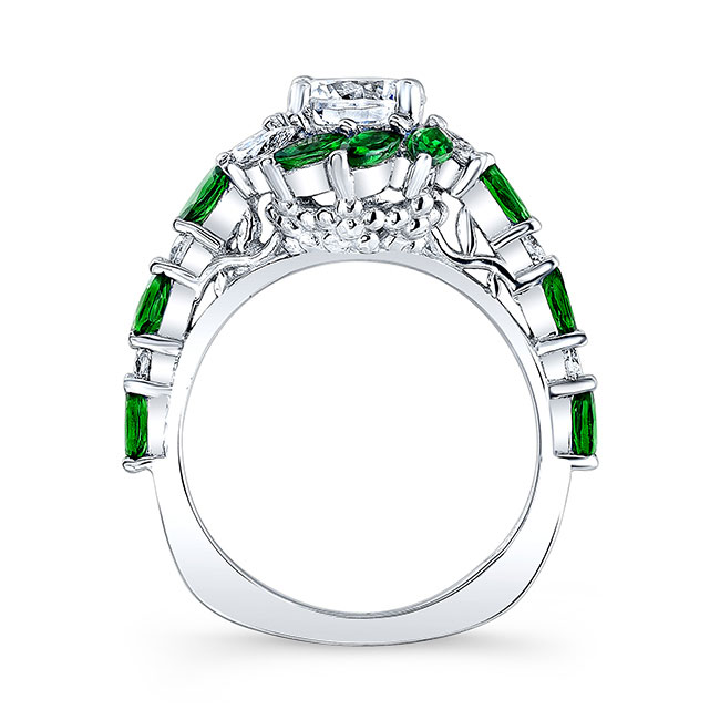 Tsavorite Sunflower Engagement Ring Image 2