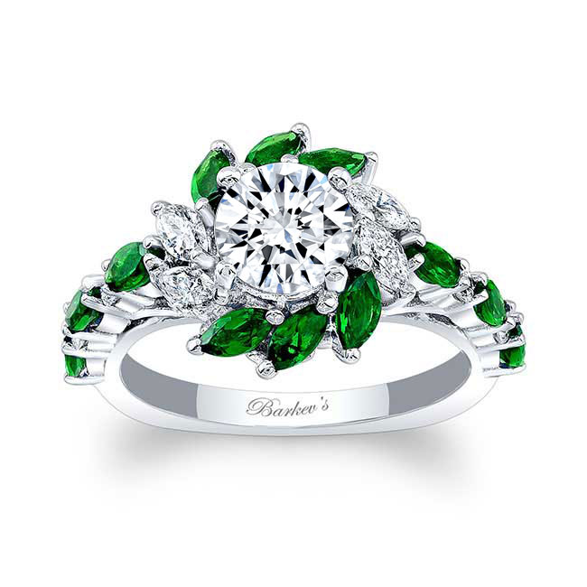 Tsavorite Sunflower Engagement Ring