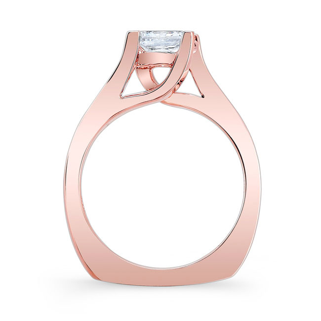 Rose Gold 1.25 Carat Princess Cut Moissanite Solitaire Ring Image 2