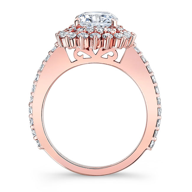 Rose Gold Starburst Moissanite Engagement Ring Image 2