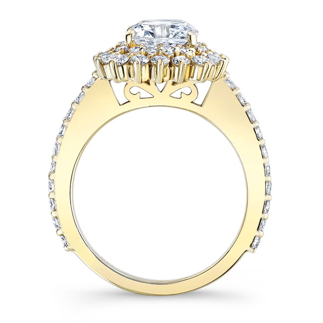 Yellow Gold Starburst Moissanite Engagement Ring Image 2