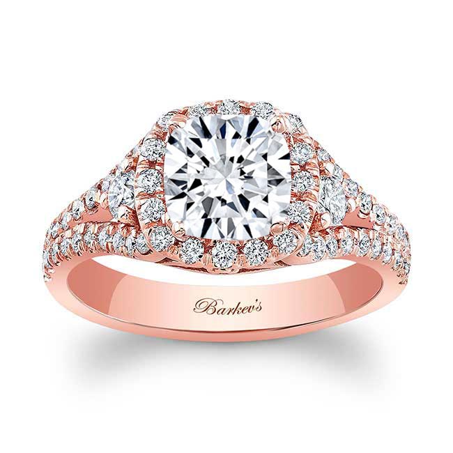 Rose Gold 1.5 Carat Cushion Cut Moissanite Ring