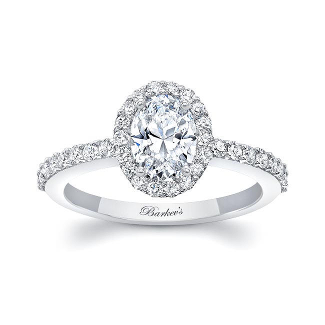 Oval Moissanite Halo Engagement Ring