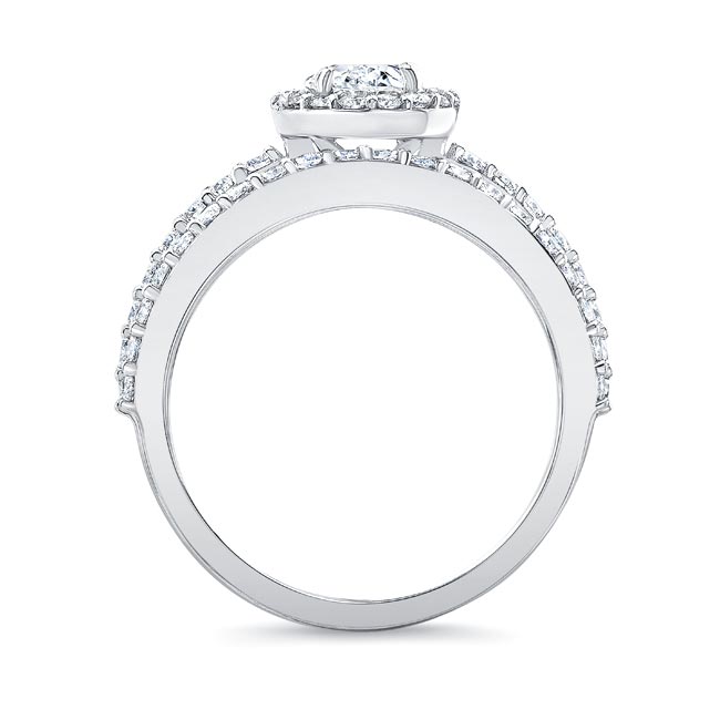 Oval Moissanite Halo Wedding Set Image 2