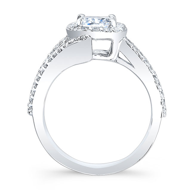 Split Shank Cushion Cut Halo Ring Image 2