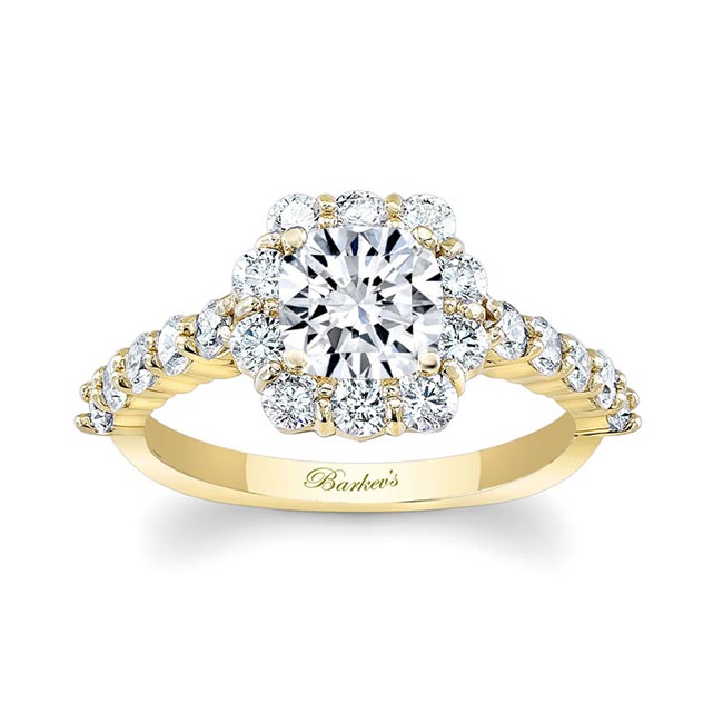 Yellow Gold 1 Carat Diamond Halo Ring