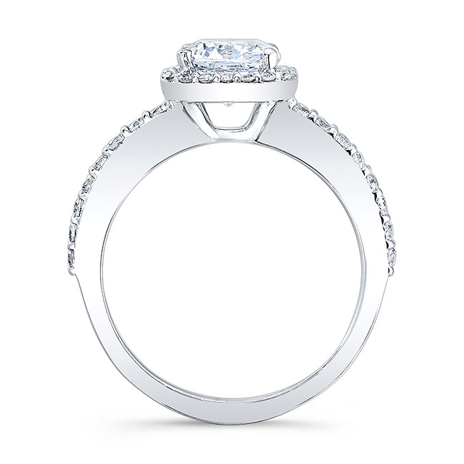 1 Carat Cushion Cut Moissanite Halo Engagement Ring Image 2