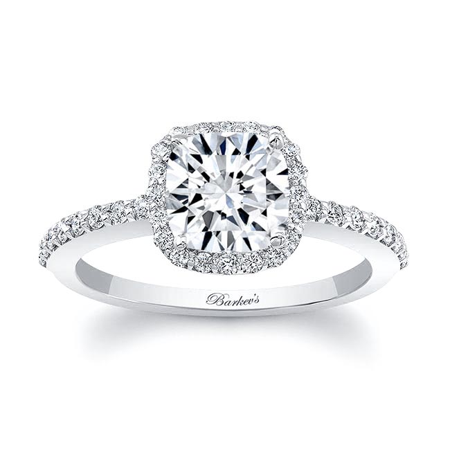 1 Carat Cushion Cut Halo Engagement Ring