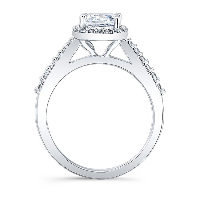 1 Carat Cushion Cut Halo Diamond Ring Image 2