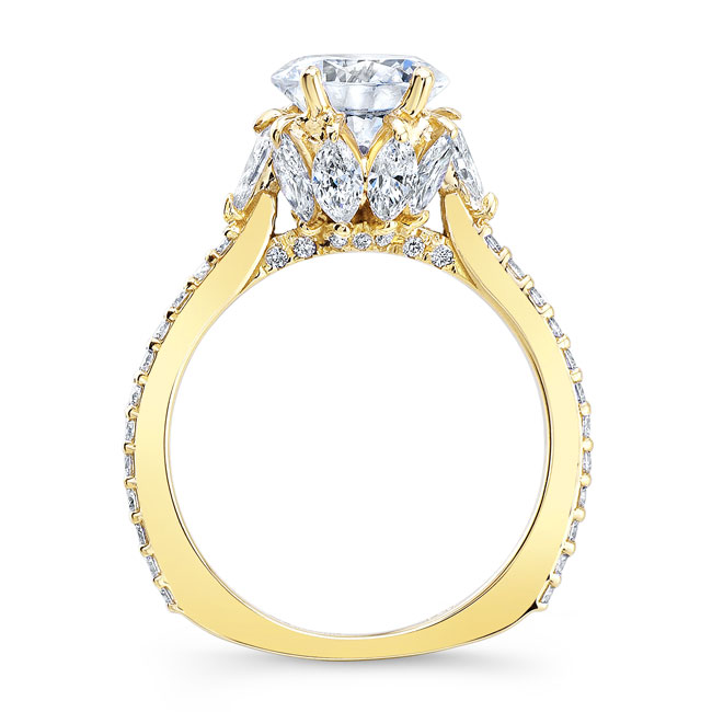 Yellow Gold 2 Carat Moissanite Pink Sapphire Accent Ring Image 2