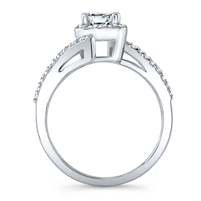 Rectangle Halo Engagement Ring Image 2