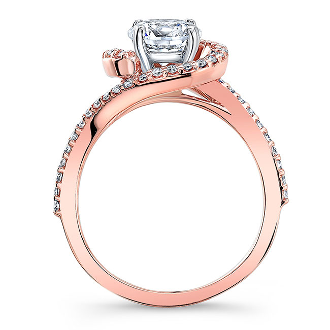 Rose Gold Half Halo Moissanite Engagement Ring Image 2