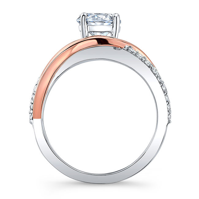 White Rose Gold Open Shank Ring Image 2