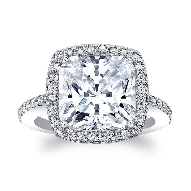 5 Carat Cushion Cut Diamond Halo Ring