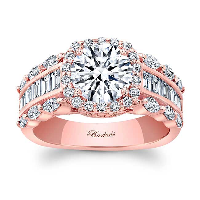 Rose Gold Moissanite Baguette Ring