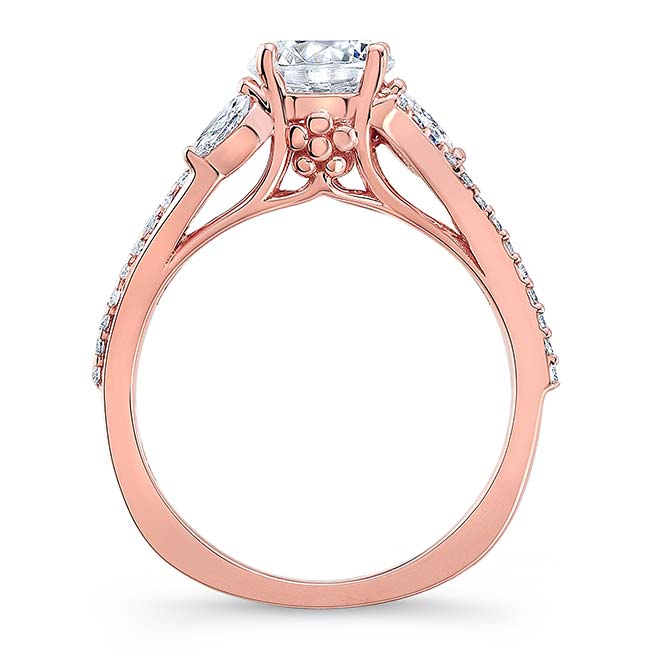 Rose Gold Curved Split Shank Moissanite Ring Image 3