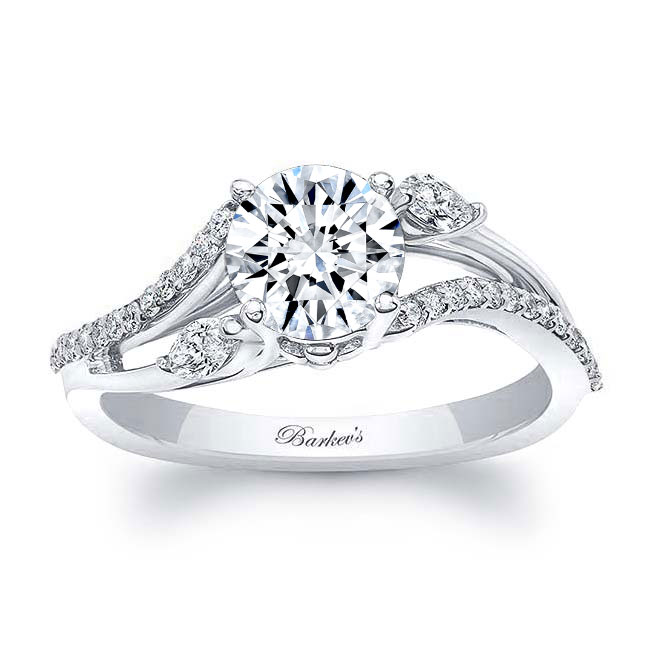 Curved Split Shank Moissanite Ring